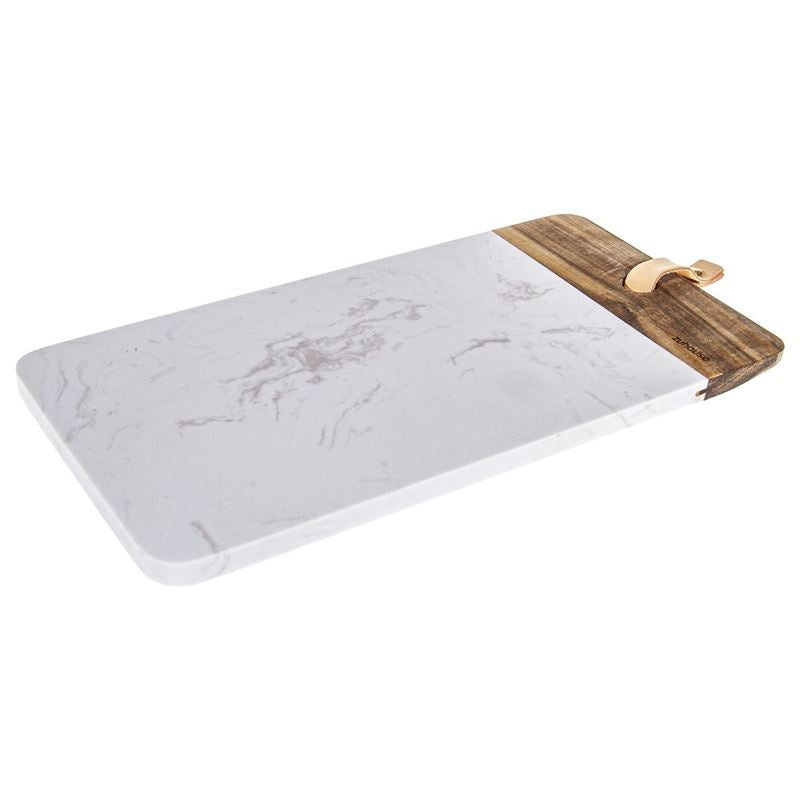 Scandi Faux Marble & Acacia Serving Board