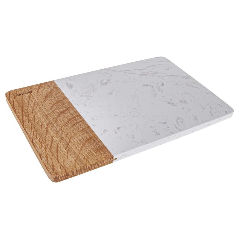 Scandi Faux Marnle & Acacia Serving Board