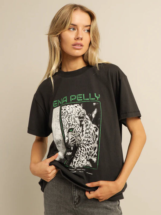 Cheetah Tee Black Size 10 - ENA PELLY