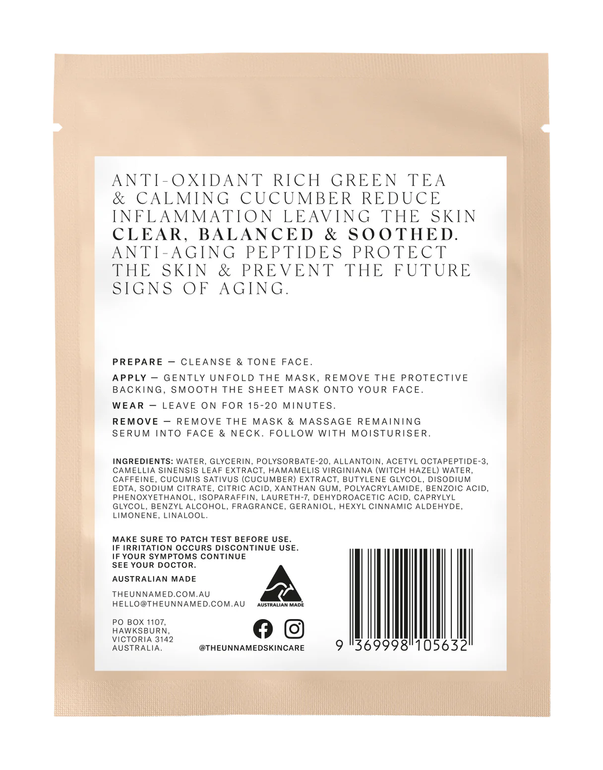 Clarifying & Soothing Sheet Mask - THE UNNAMED