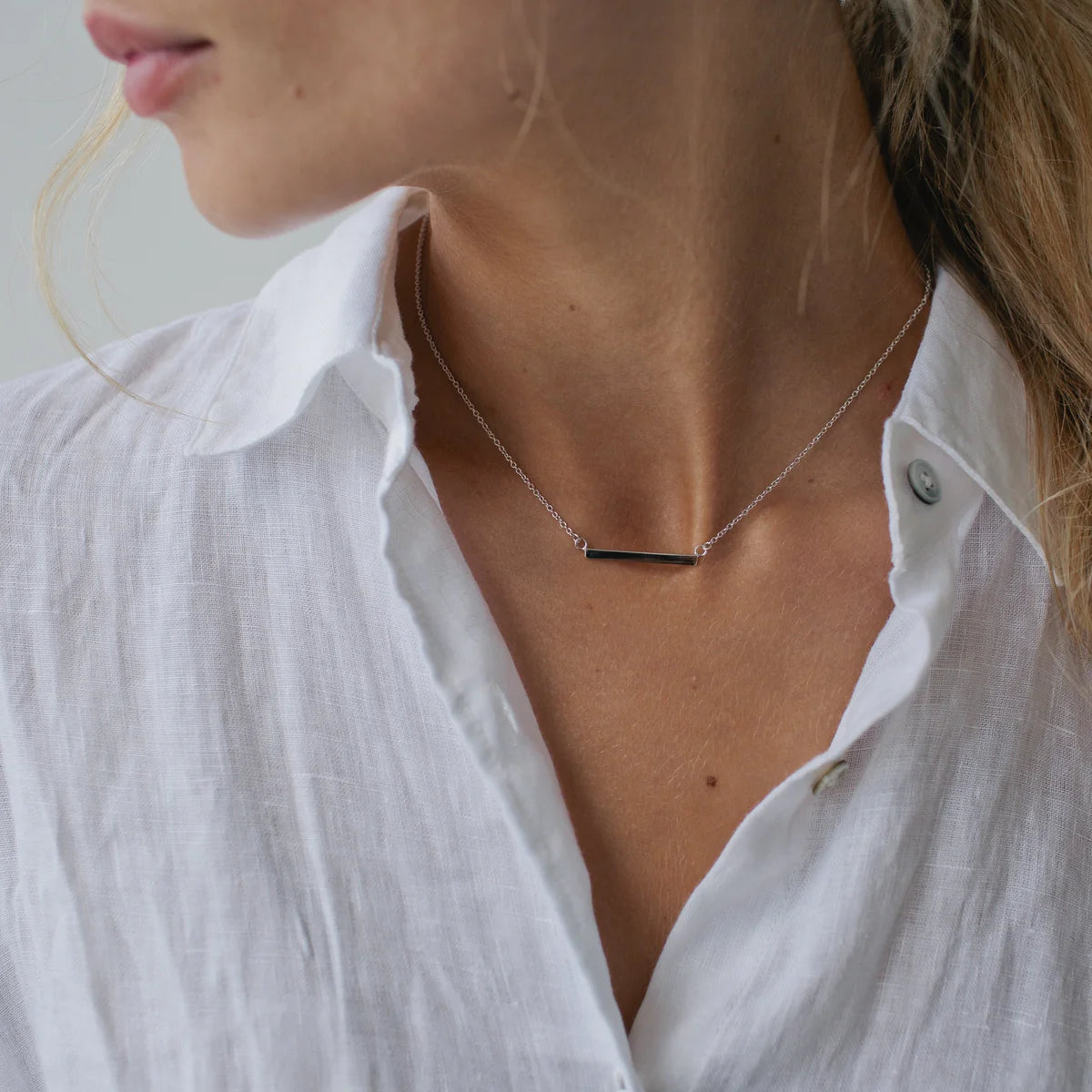 Bar Necklace Sliver - SOPHIE
