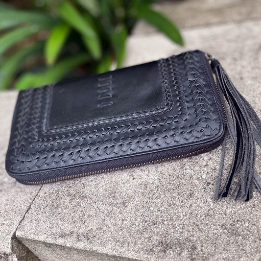 Georgie Vegan Black Leather Wallet- MINDFUL STEPS