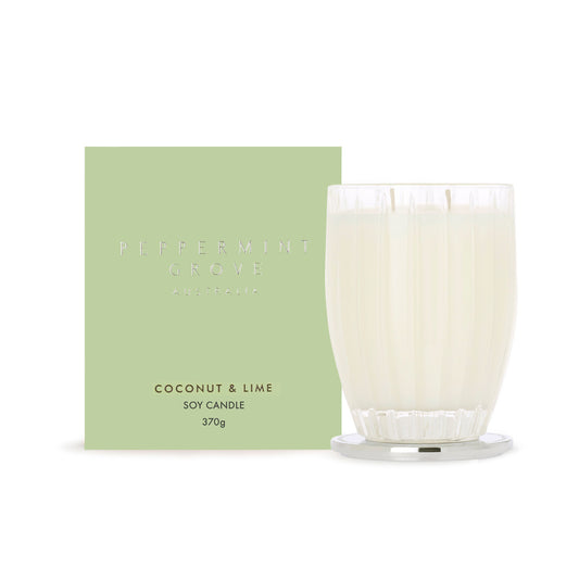 Coconut & Lime Soy Candle 370g - PEPPERMINT GROVE