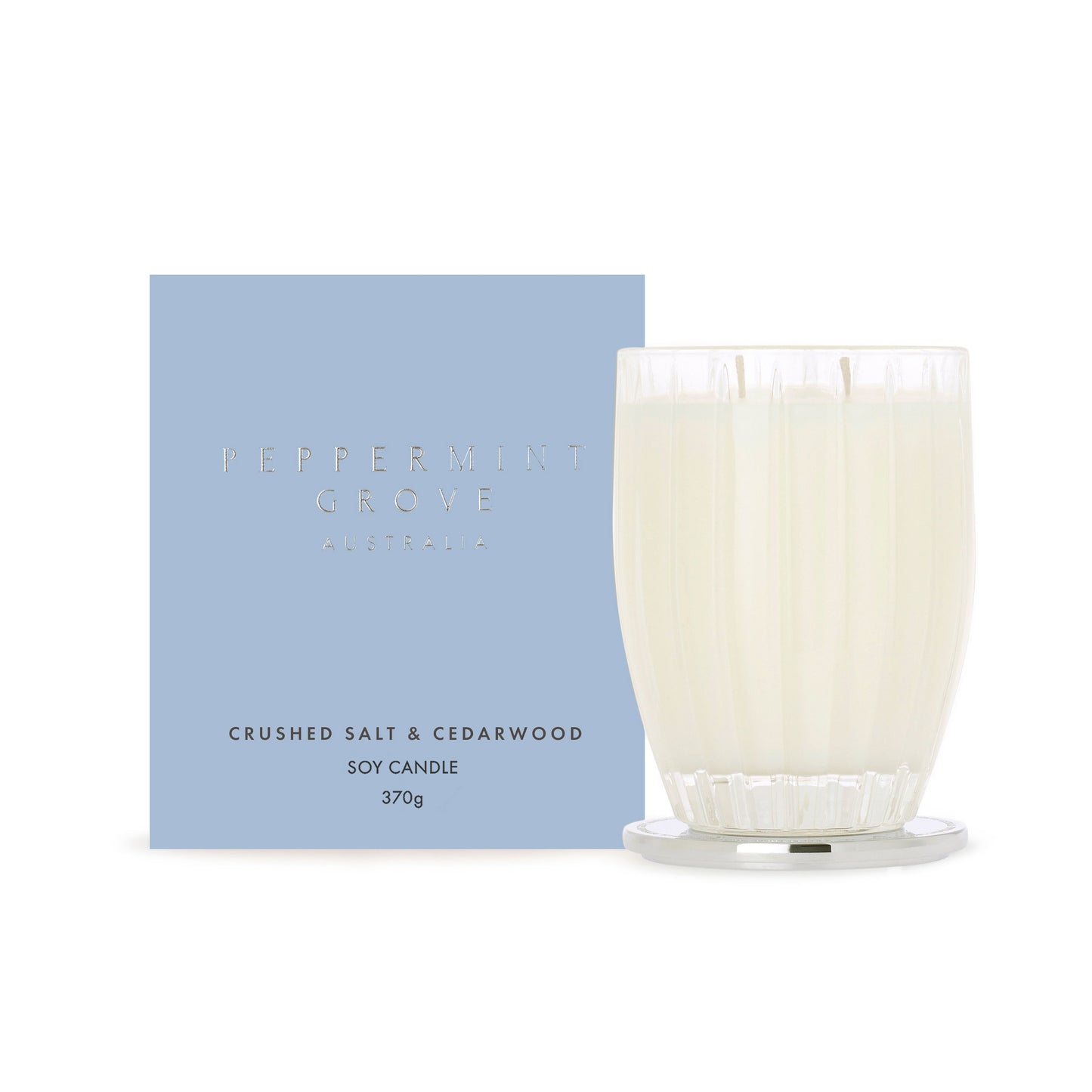 Crushed Salt & Cedarwood Soy Candle 370g - PEPPERMINT GROVE