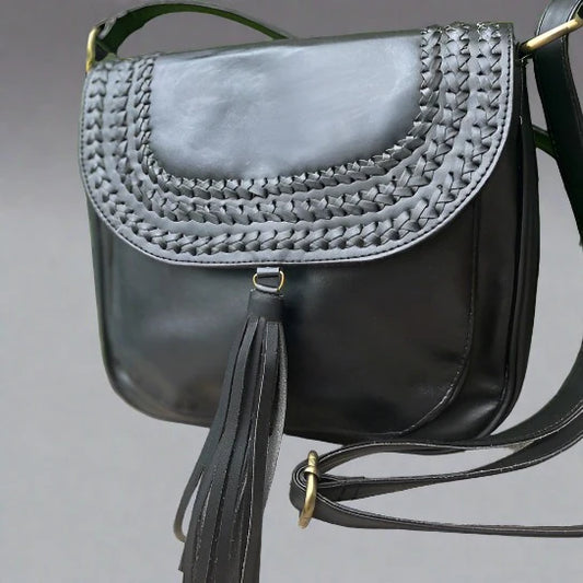 IVANA: Vegan Leather Bag Black- MINDFUL STEPS