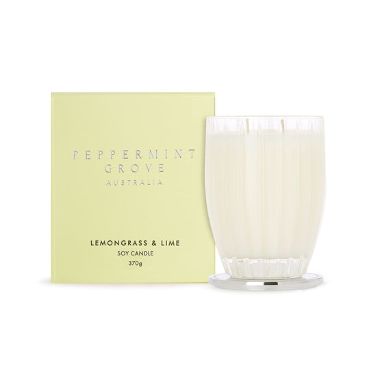 Lemongrass & Lime Soy Candle 370g - PEPPERMINT GROVE