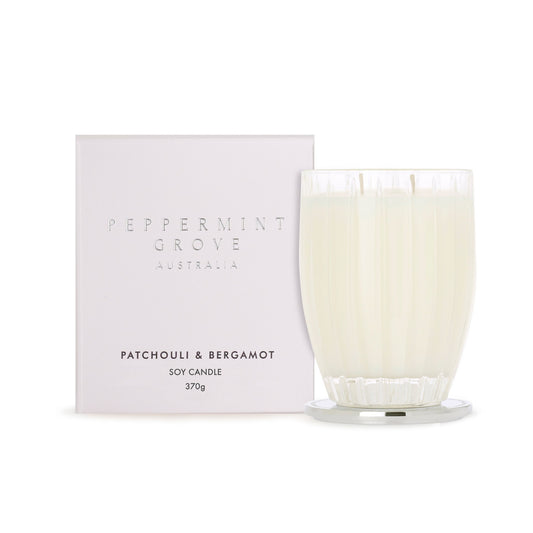 Patchouli & Bergamot Soy Candle 370g - PEPPERMINT GROVE