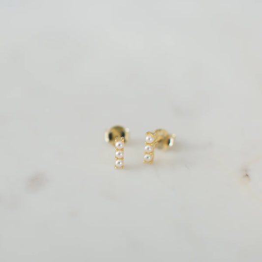 Pearl Bar Studs ( Gold) - SOPHIE