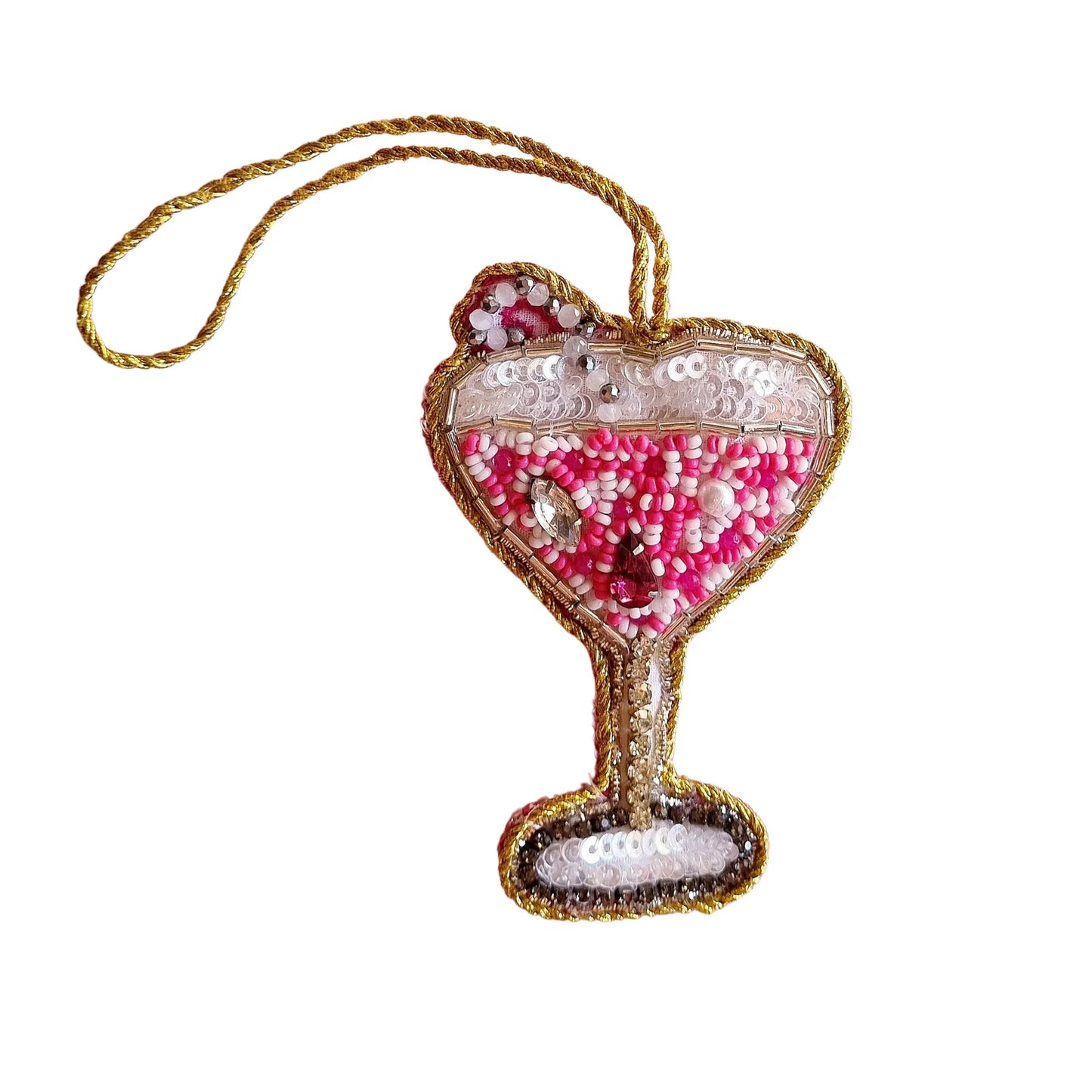 Cocktail Glass Beaded Hanging Decoration - ZODA