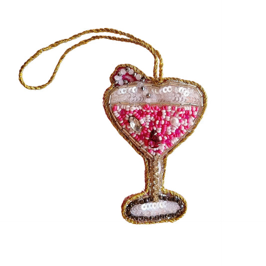 Cocktail Glass Beaded Hanging Decoration - ZODA