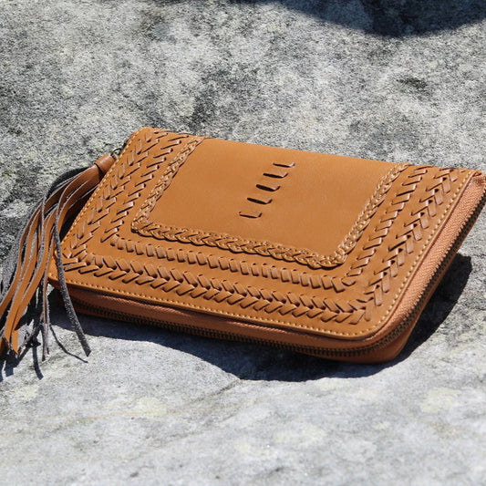 GEORGIE: Vegan Leather Wallet/Clutch Amber - MINDFUL STEPS