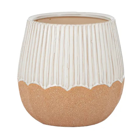 Fluted Ceramic Pot