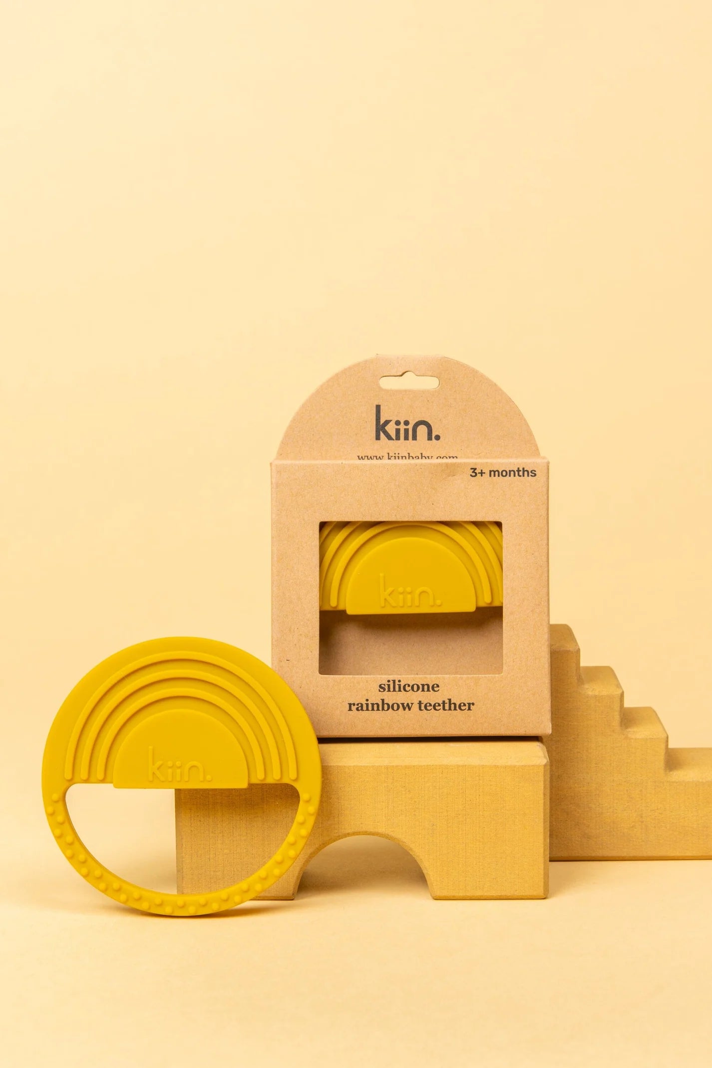 Silicone Rainbow Teether Mustard - KIIN BABY