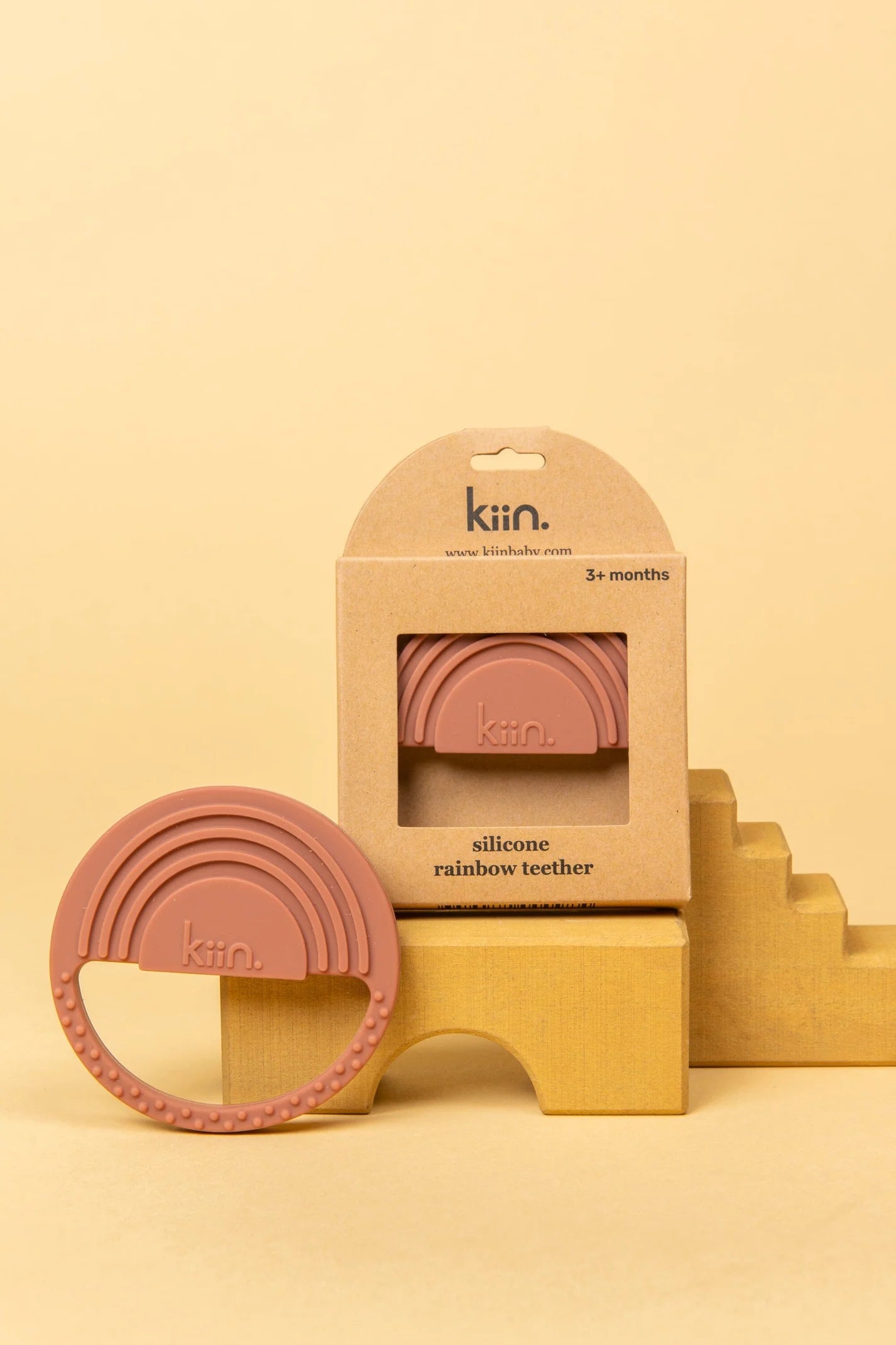 Silicone Rainbow Teether Rosewood - KIIN BABY