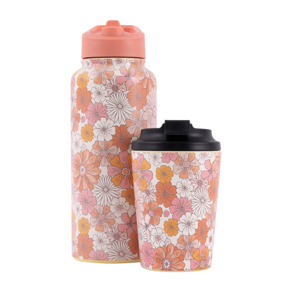 Retro Floral Insulated Water Bottle 950ml - SPLOSH