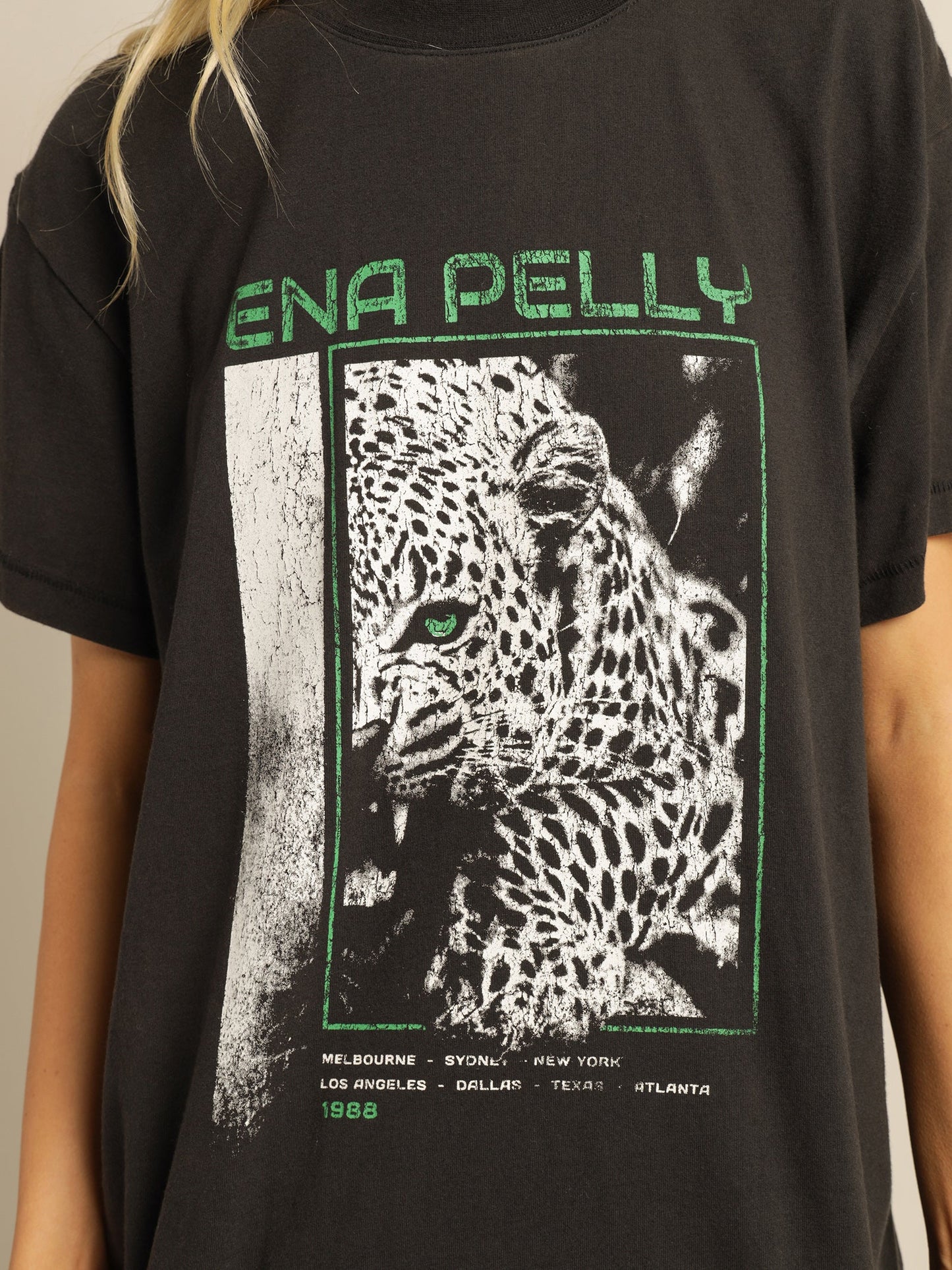 Cheetah Tee Black Size 10 - ENA PELLY