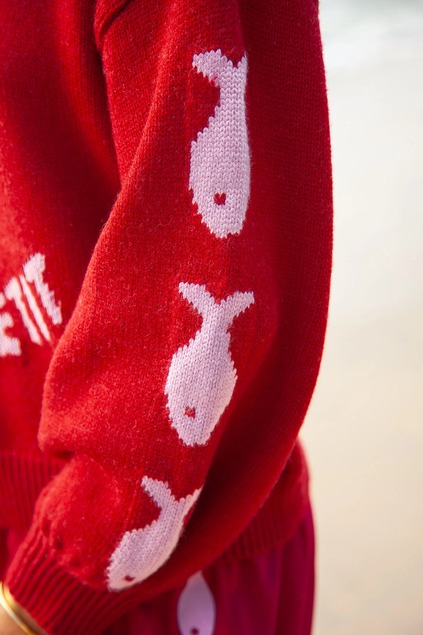 Bon Appetit Mermaid Knit Sweater - Burgandy