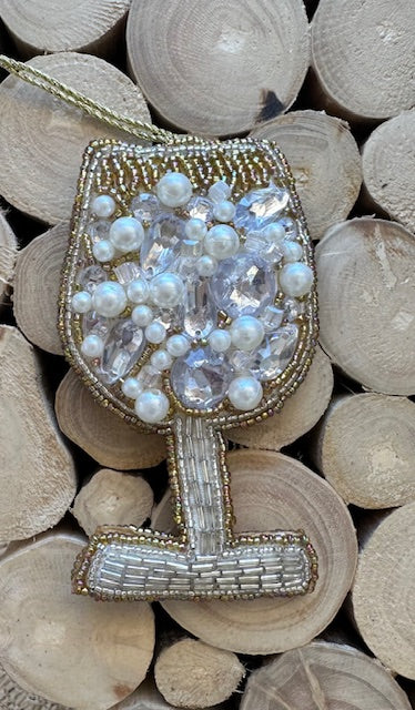 Wine Glass Beaded Hanging Decoration - ZODA