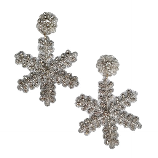 Christmas Snowflake Beaded Earring