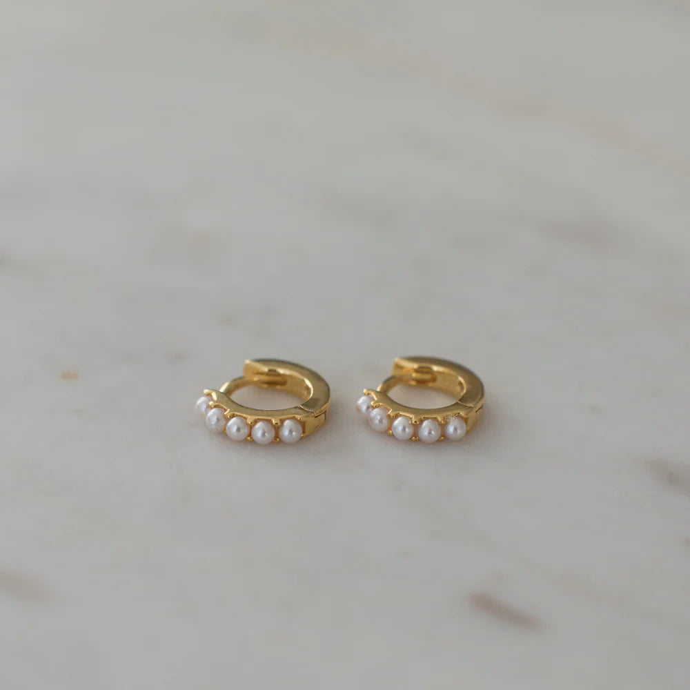 Mini Pearl Huggies (Gold) - SOPHIE